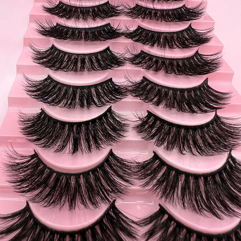 3D Fluffy Faux Mink Curling Lashes 10 pairs