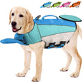 EMUST Dog Life Jacket with Front Float High Visibility Dog Life Vest Ripstop Dog Life Preserver with Enhanced Buoyancy for Small Medium and Large Dogs Blue L