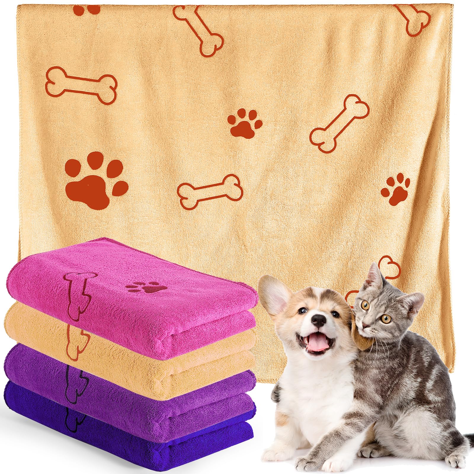 Chumia 4 Pcs Dog Towels