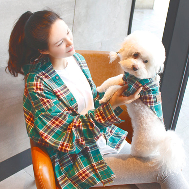 Matching Pet Parent Plaid Shirts Set