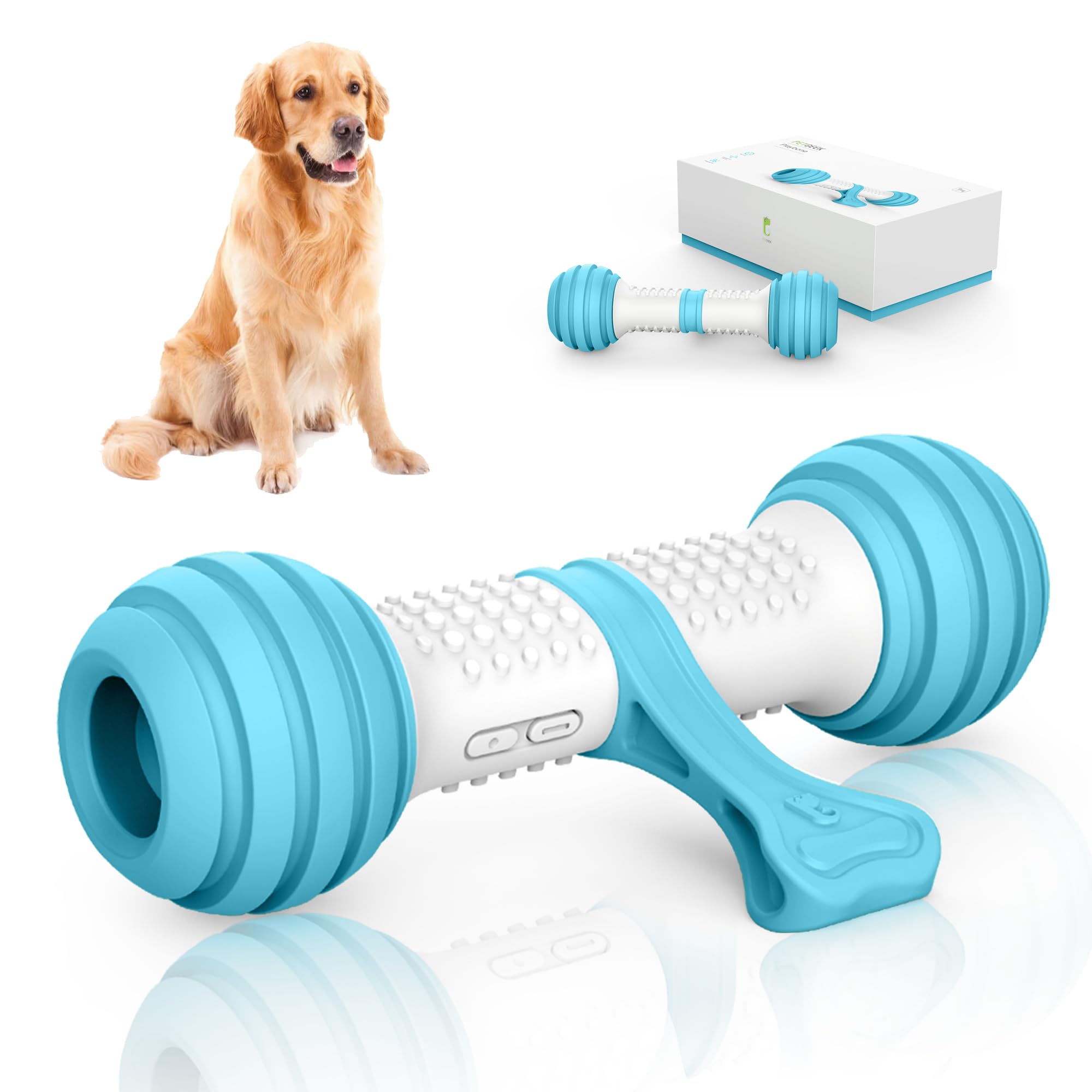 PETGEEK Giocattolo automatico a osso per cani, giochi interattivi intelligenti per animali domestici per la noia, giocattolo elettronico per l'intrattenimento del cane, materiale sicuro e durevole