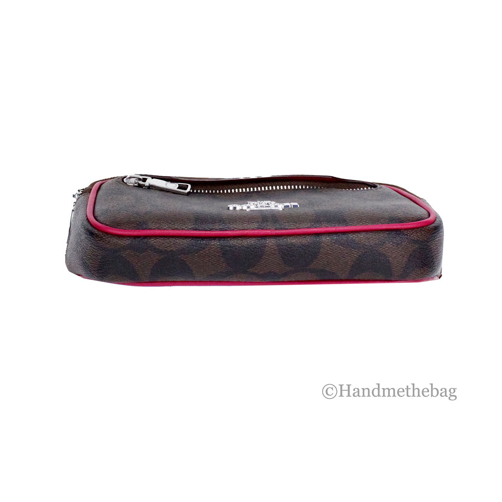Coach Mini Brown Violet Coated Canvas Belt Bag