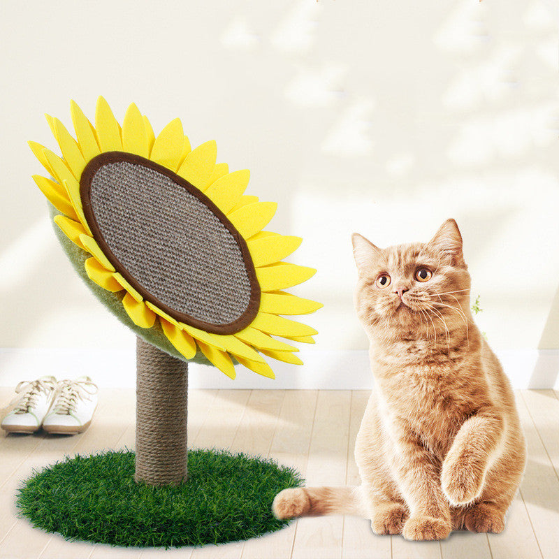 Tiragraffi per gatti a forma di girasole - Giocattolo rotondo per gatti