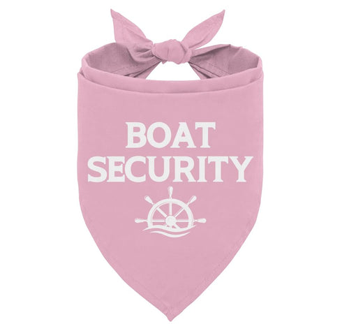 Fazzoletto per cani rosa confetto con stampa "Boat Security", Accessori per cani da barca, Fazzoletto divertente per cani di taglia piccola, media e grande, Accessori per la nautica per cani, Sciarpa triangolare per animali domestici (D8)