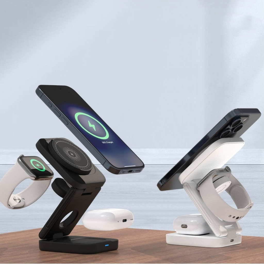CARICATORE WIRELESS PIEGHEVOLE 3 IN 1