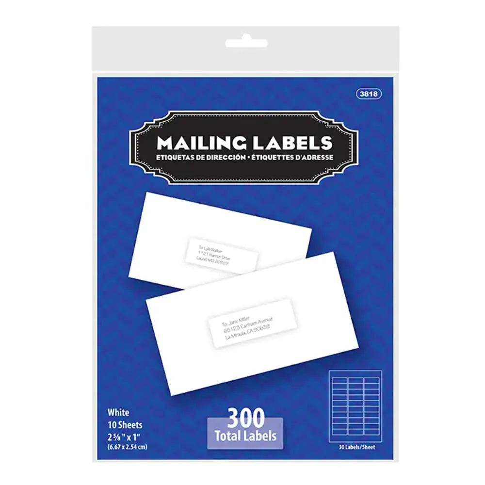 Etichette Indirizzo Bianche 1″ X 2 5/8″ (300/Pacco)