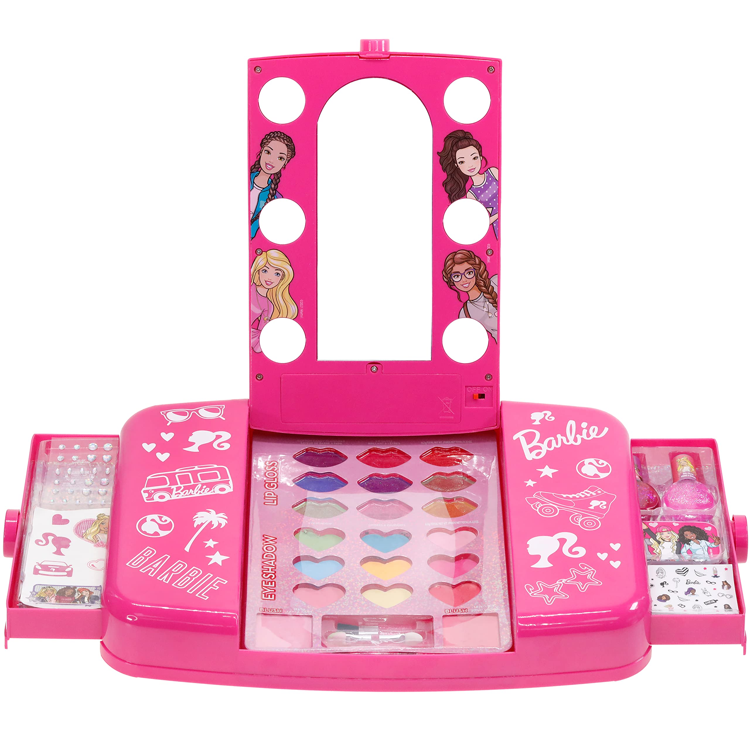 Set Bellezza Vanity Barbie con Specchio Illuminato Include Lucidalabbra Ombretto Pennelli Smalto Accessori e Tanto Altro! Dai 3 Anni in Su Perfetto per Feste Pigiama Party e Trucchi di Townley Girl