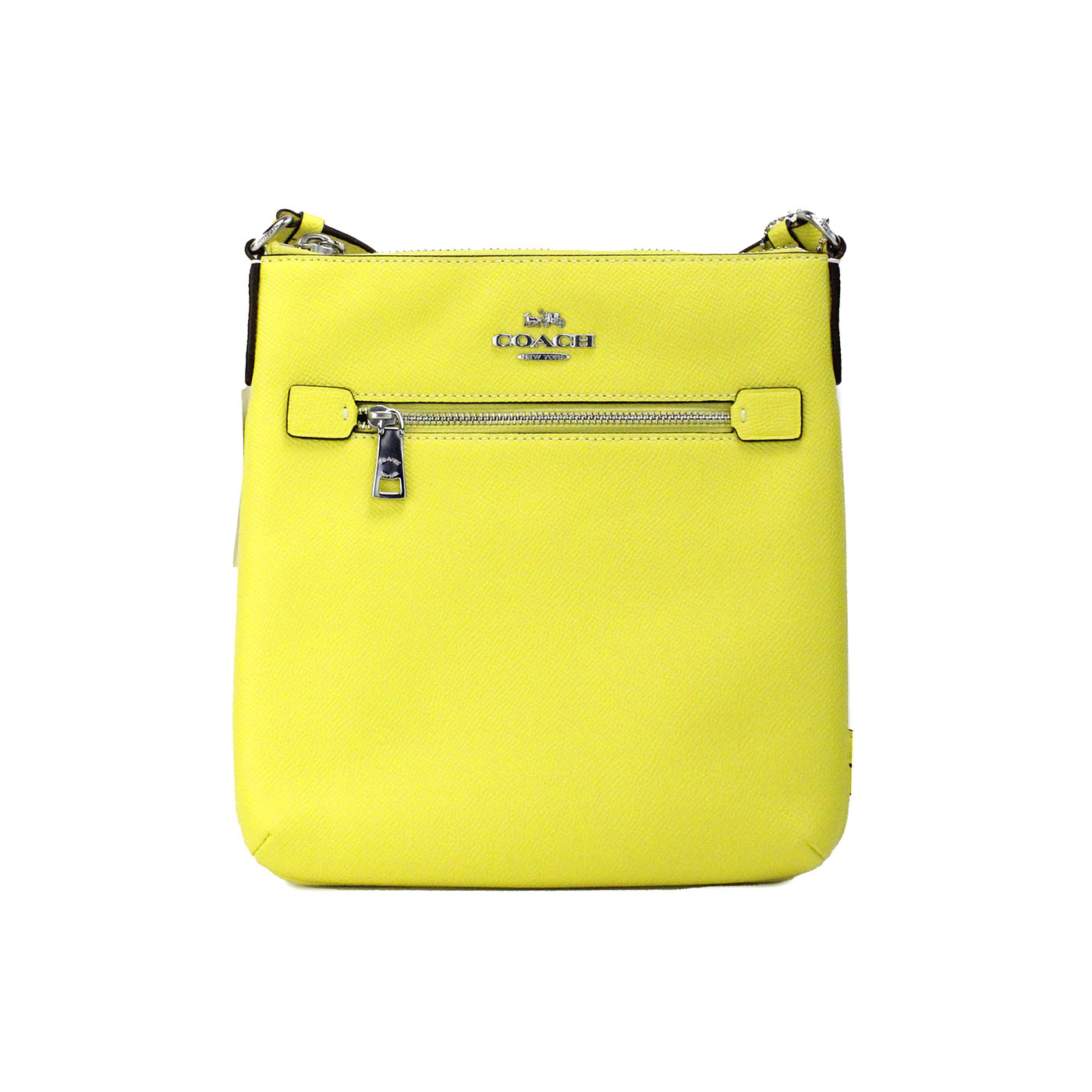 Coach Rowan Mini Bright Yellow Leather File Crossbody