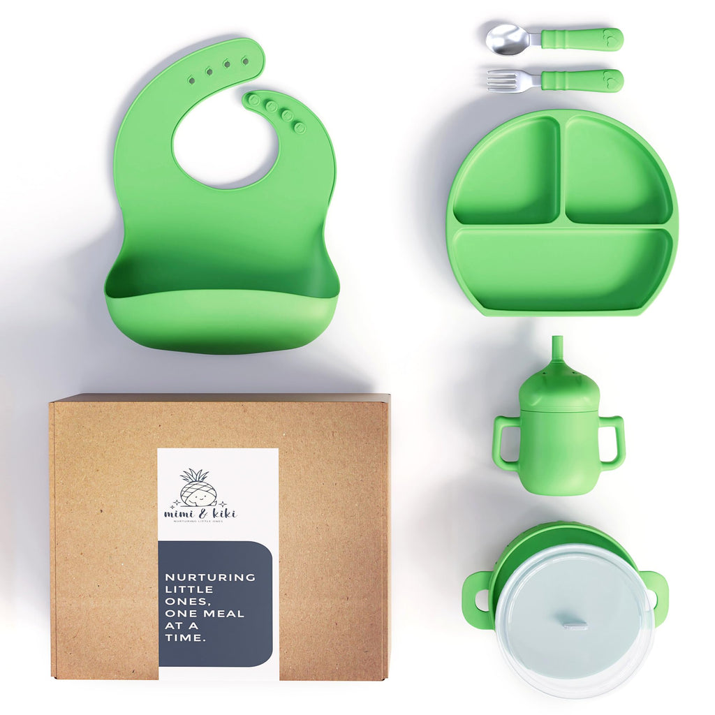 mimi & kiki BPA-Free Silicone Baby Feeding Plates Set