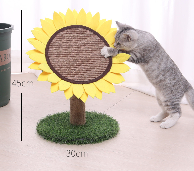 Tiragraffi per gatti a forma di girasole - Giocattolo rotondo per gatti