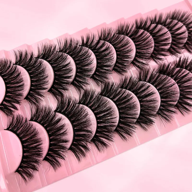 3D Fluffy Faux Mink Curling Lashes 10 pairs