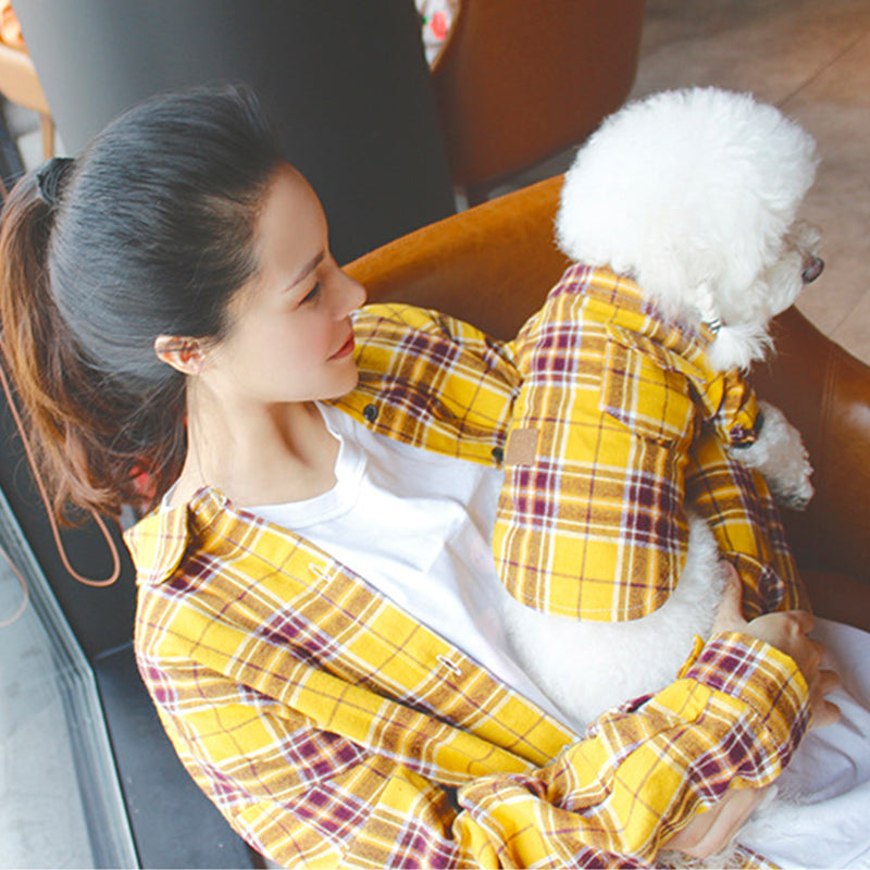 Matching Pet Parent Plaid Shirts Set