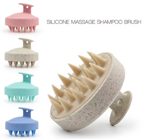 Spazzola in Gomma Morbida per Massaggio al Cuoio Capelluto con Shampoo