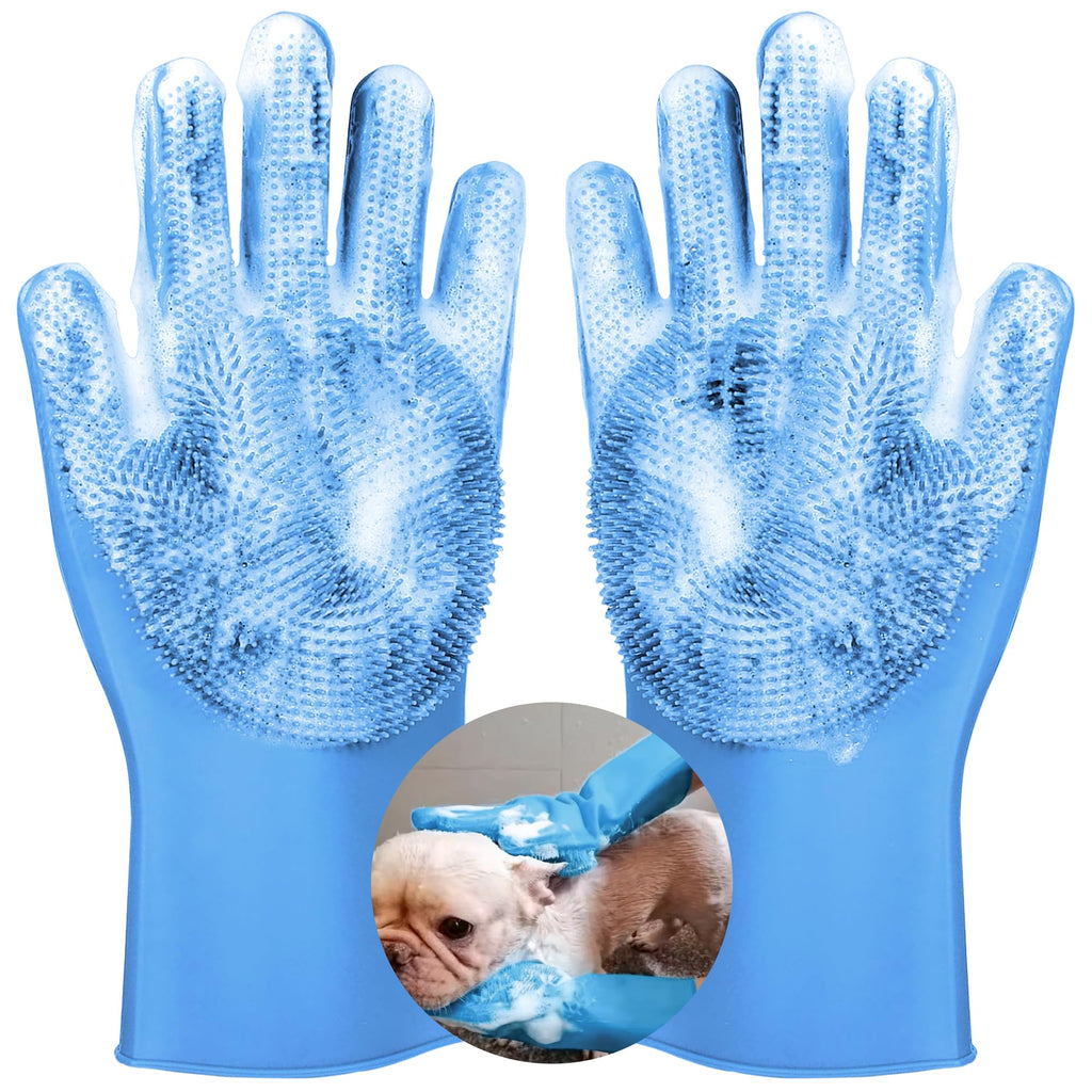 Pet grooming gloves