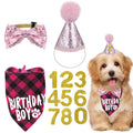 Pink Dog Birthday Decorations Dog Birthday Hat Dog Bow Tie Dog Birthday Bandana Boy Dog Party Decorations Dog Birthday Outfit for Small Medium Large Dogs