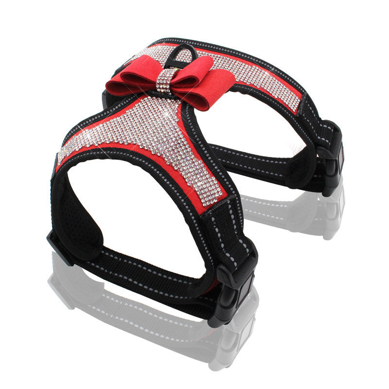Reflective Rhinestones Pet Harness