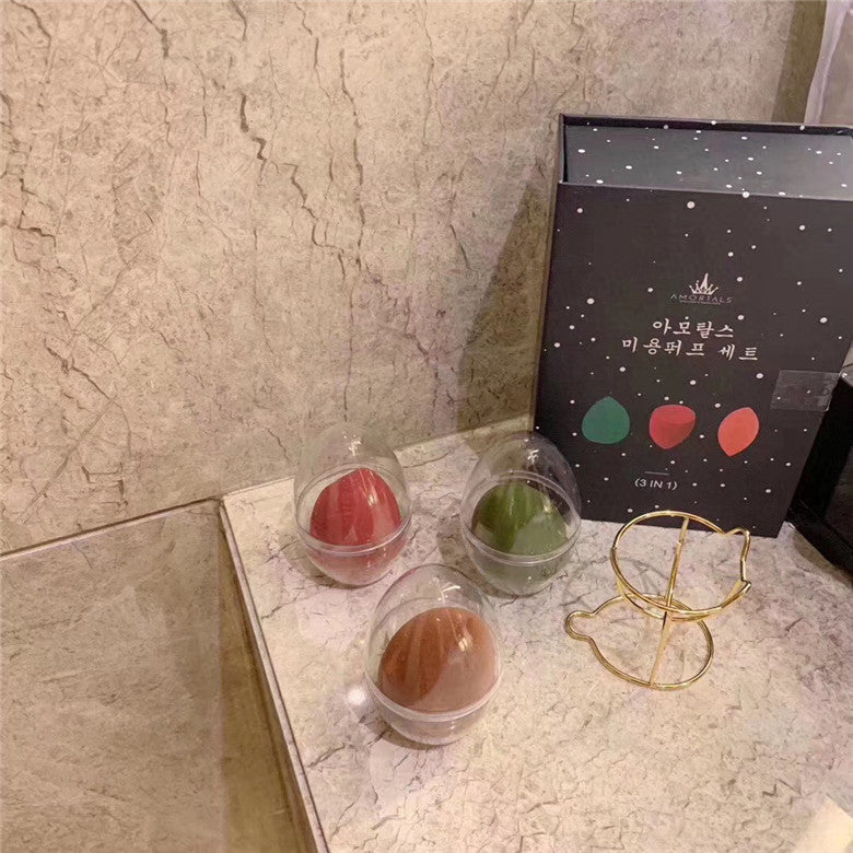 Set di Spugnette da Trucco Coreane - Utilizzo a Secco e Bagnato (Confezione da 3)