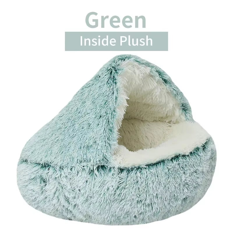 Cesto per gatti rotondo 2 in 1 Invernale Peluche Letto per gatti Cuscino per gatti Cuccia per gatti Caldo Sacco a pelo per animali domestici Nido per gattini Cuccia per cani di piccola taglia Gatti
