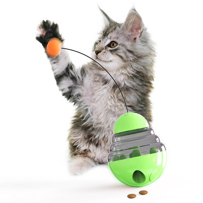 Articoli per animali domestici: Giocattolo oscillante e distributore di croccantini per gatti