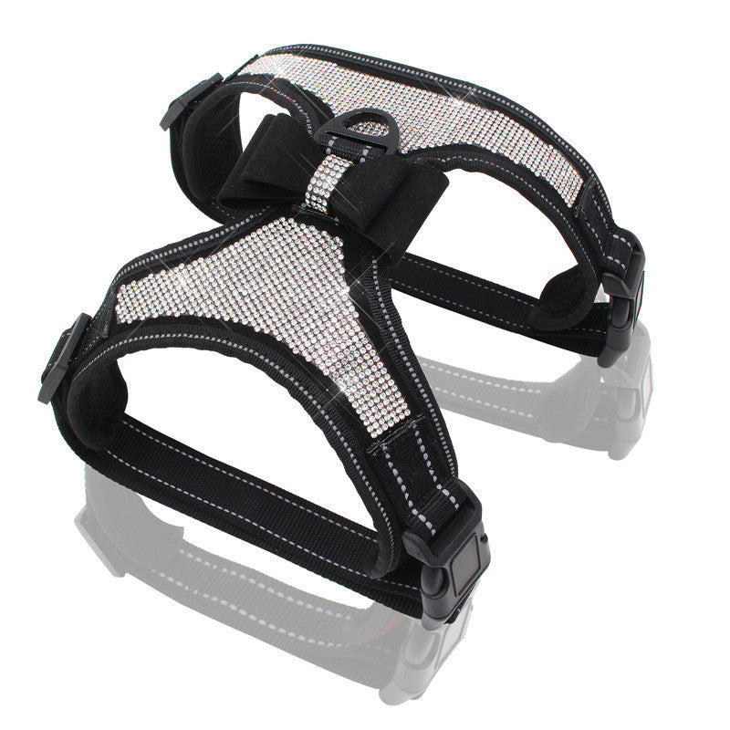 Reflective Rhinestones Pet Harness