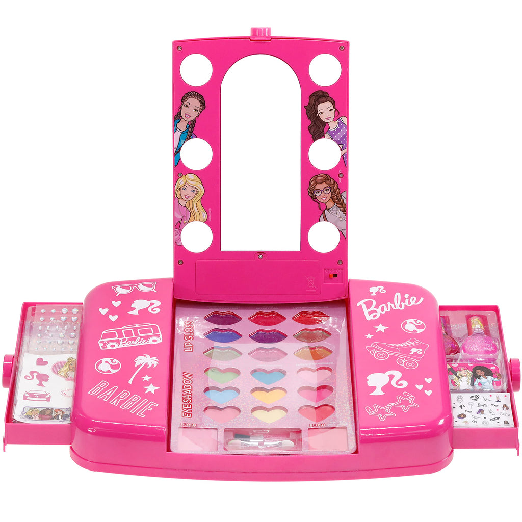 Set Bellezza Vanity Barbie con Specchio Illuminato Include Lucidalabbra Ombretto Pennelli Smalto Accessori e Tanto Altro! Dai 3 Anni in Su Perfetto per Feste Pigiama Party e Trucchi di Townley Girl